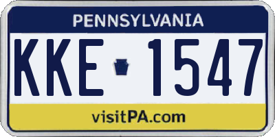 PA license plate KKE1547