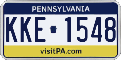 PA license plate KKE1548