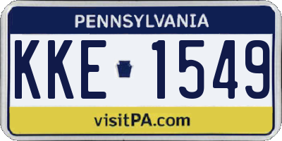 PA license plate KKE1549