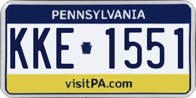 PA license plate KKE1551