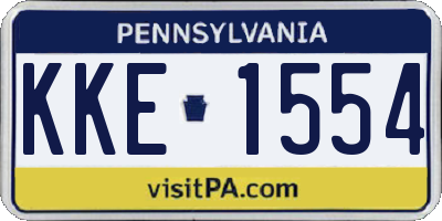 PA license plate KKE1554