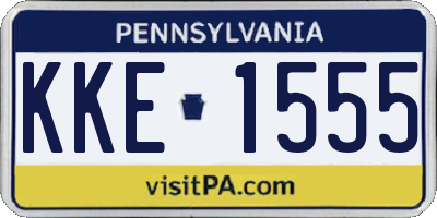 PA license plate KKE1555