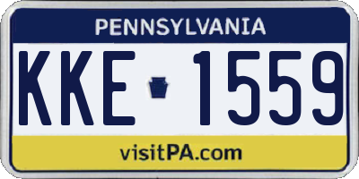 PA license plate KKE1559