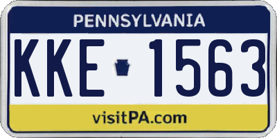 PA license plate KKE1563