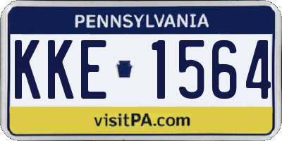 PA license plate KKE1564