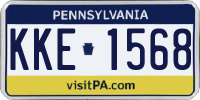 PA license plate KKE1568