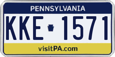 PA license plate KKE1571