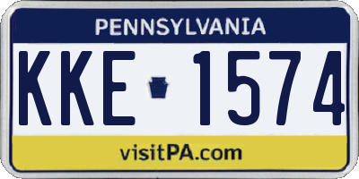 PA license plate KKE1574