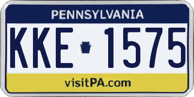 PA license plate KKE1575