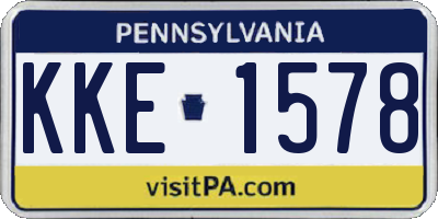 PA license plate KKE1578