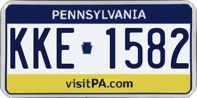 PA license plate KKE1582
