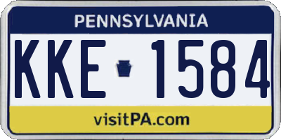 PA license plate KKE1584