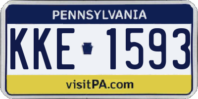 PA license plate KKE1593