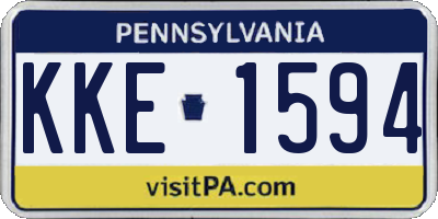 PA license plate KKE1594