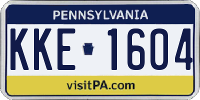 PA license plate KKE1604