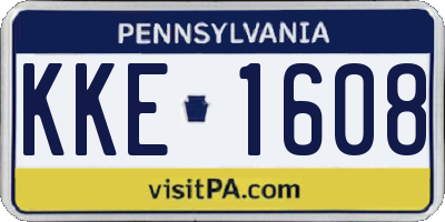 PA license plate KKE1608