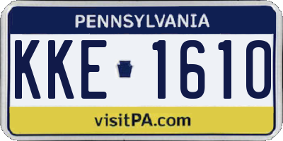 PA license plate KKE1610