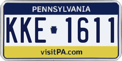 PA license plate KKE1611