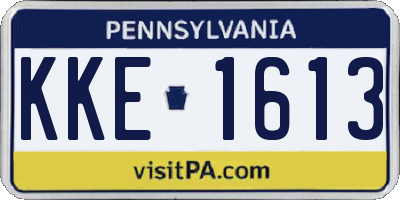PA license plate KKE1613