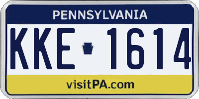 PA license plate KKE1614