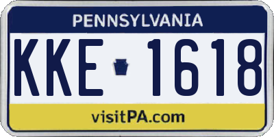 PA license plate KKE1618