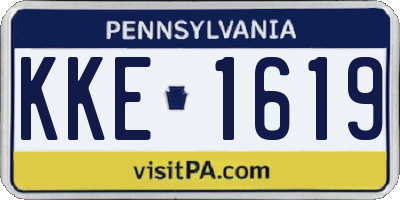 PA license plate KKE1619
