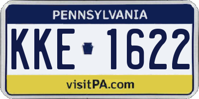 PA license plate KKE1622