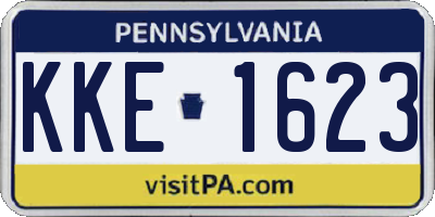 PA license plate KKE1623