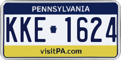 PA license plate KKE1624
