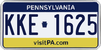 PA license plate KKE1625