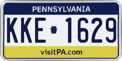 PA license plate KKE1629
