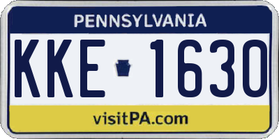 PA license plate KKE1630