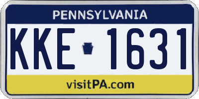 PA license plate KKE1631