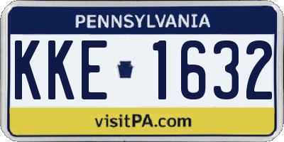PA license plate KKE1632