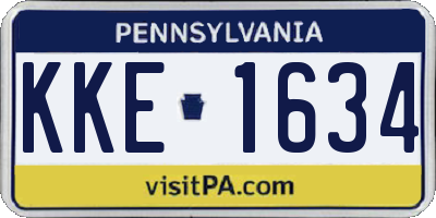 PA license plate KKE1634