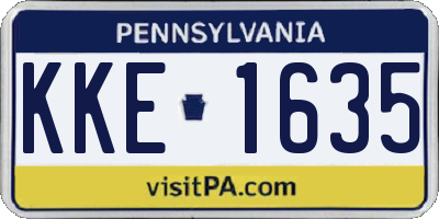PA license plate KKE1635