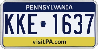 PA license plate KKE1637