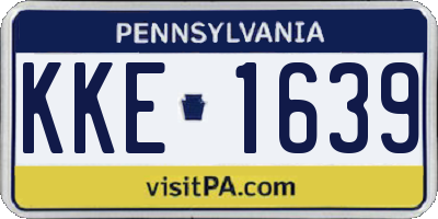 PA license plate KKE1639
