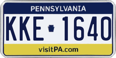 PA license plate KKE1640