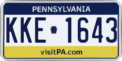 PA license plate KKE1643