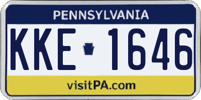 PA license plate KKE1646