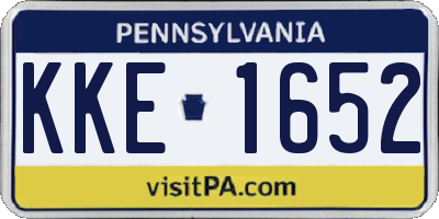 PA license plate KKE1652