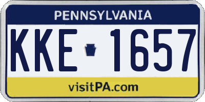 PA license plate KKE1657
