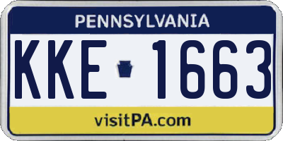 PA license plate KKE1663