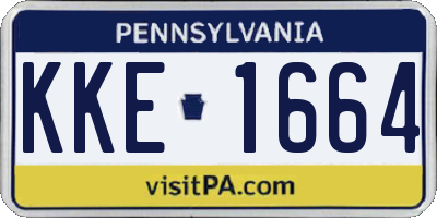 PA license plate KKE1664