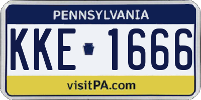 PA license plate KKE1666