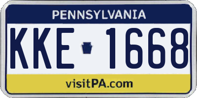 PA license plate KKE1668