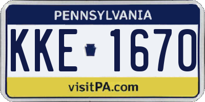 PA license plate KKE1670