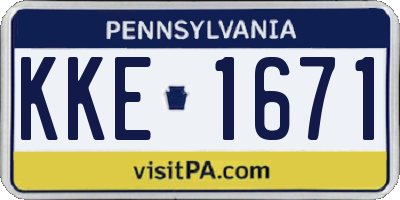 PA license plate KKE1671