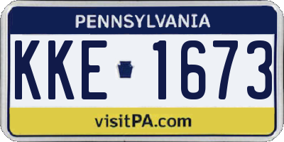 PA license plate KKE1673